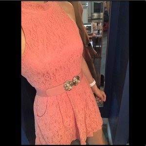Coral lace dress